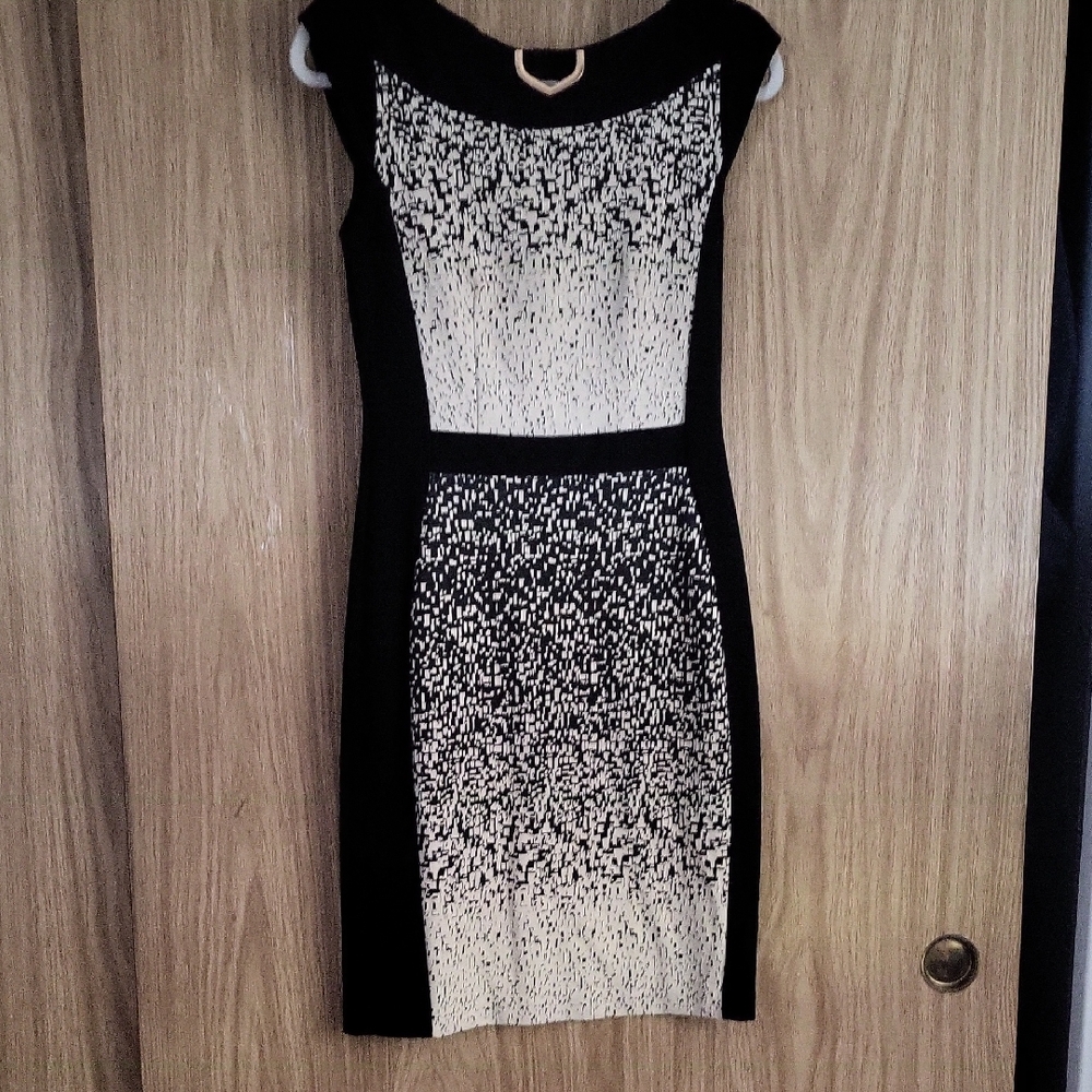 Joseph Ribkoff Black and Cream Mini Dress